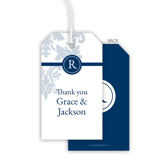 Initial Damask Hanging Gift Tags